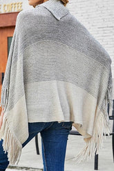 SWEATER HALF OPEN COLLAR CLOAK - Doublju